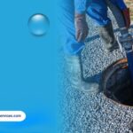 Plumber inspecting underground water line causing low water pressure in Houston home