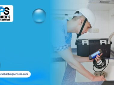 Professional plumber performing sewer camera inspection under kitchen sink to detect plumbing issues