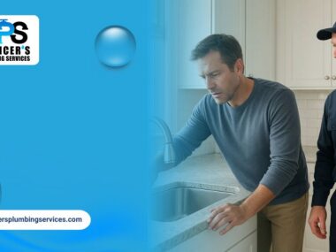 Emergency plumber assisting a Houston homeowner with a plumbing issue before hurricane season to prevent water damage and costly repairs.
