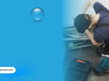 Professional plumber inspecting bathroom plumbing before a home purchase, checking pipes and fixtures during a pre-closing plumbing inspection.