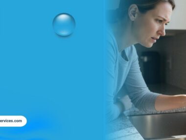 Woman inspecting discolored tap water in a kitchen sink highlighting the importance of professional plumbing inspection services